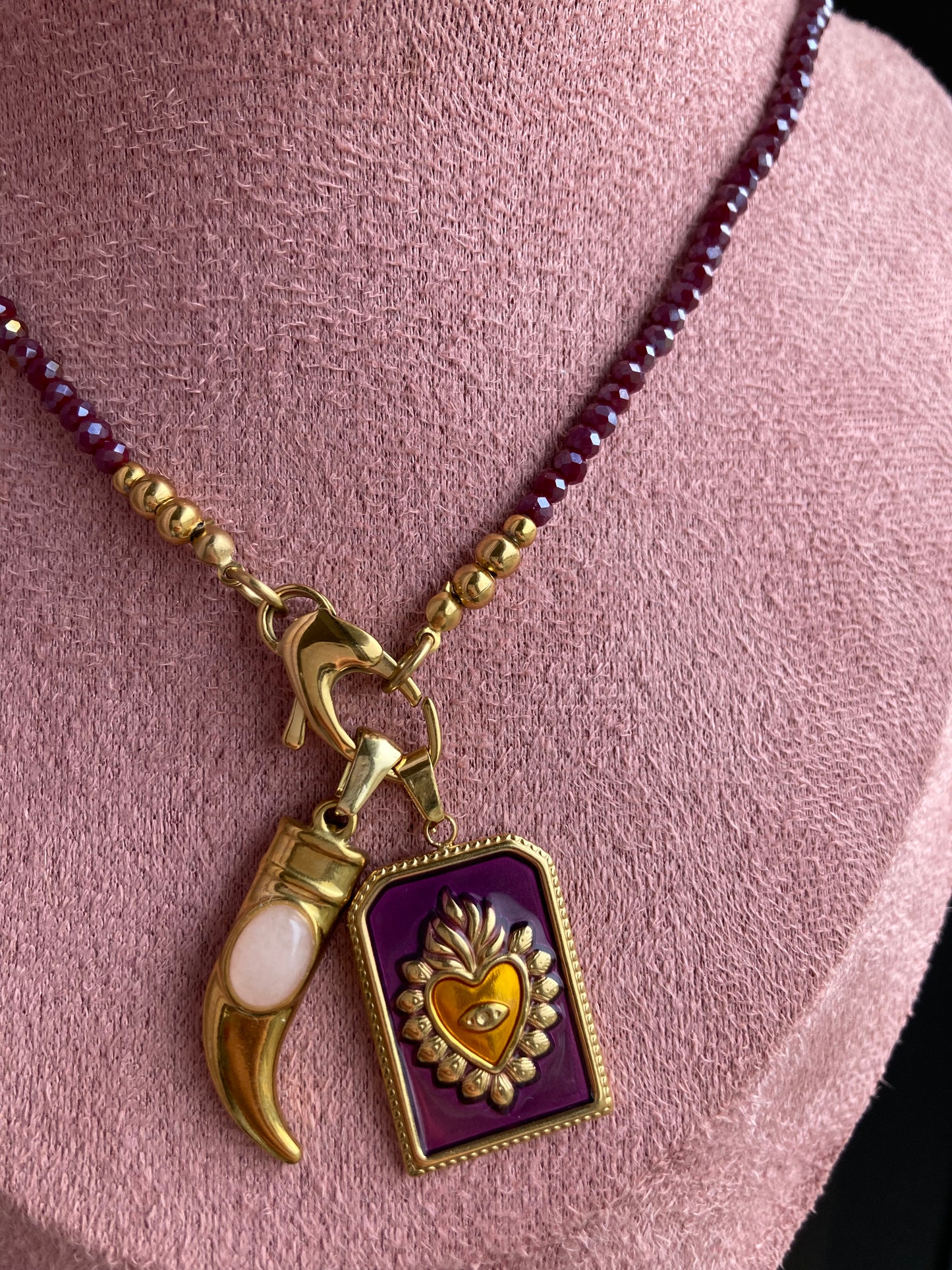 Collana Cristallini e Pendenti in Acciaio