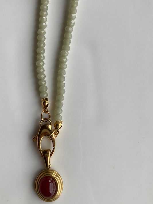 Collana Cristallini con Pendente Corniola