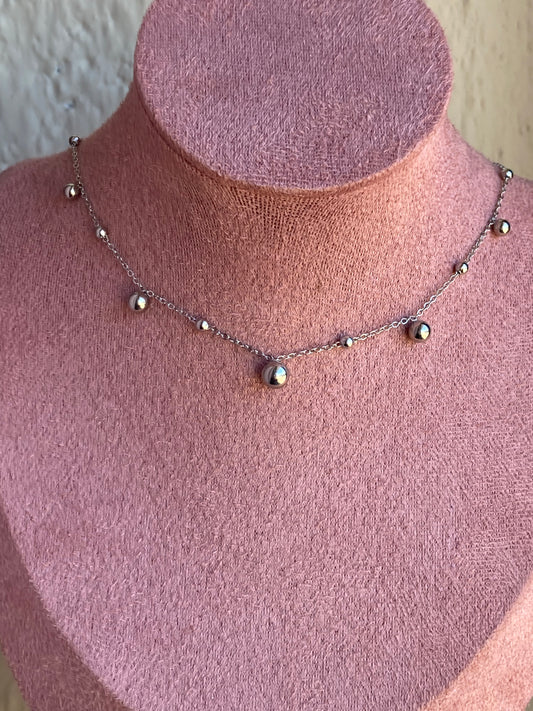 Collana Multi Balls Argento