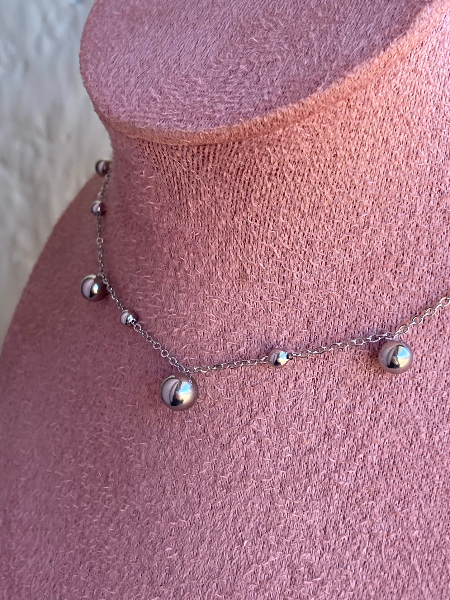 Collana Multi Balls Argento