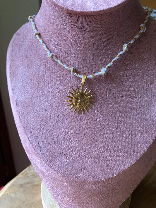 Collanina Kora cordino bianco un pendente