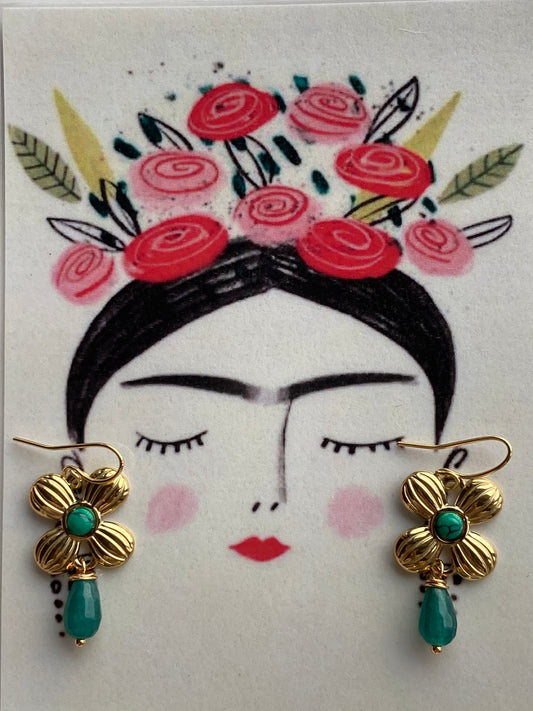 Orecchini Green Flower