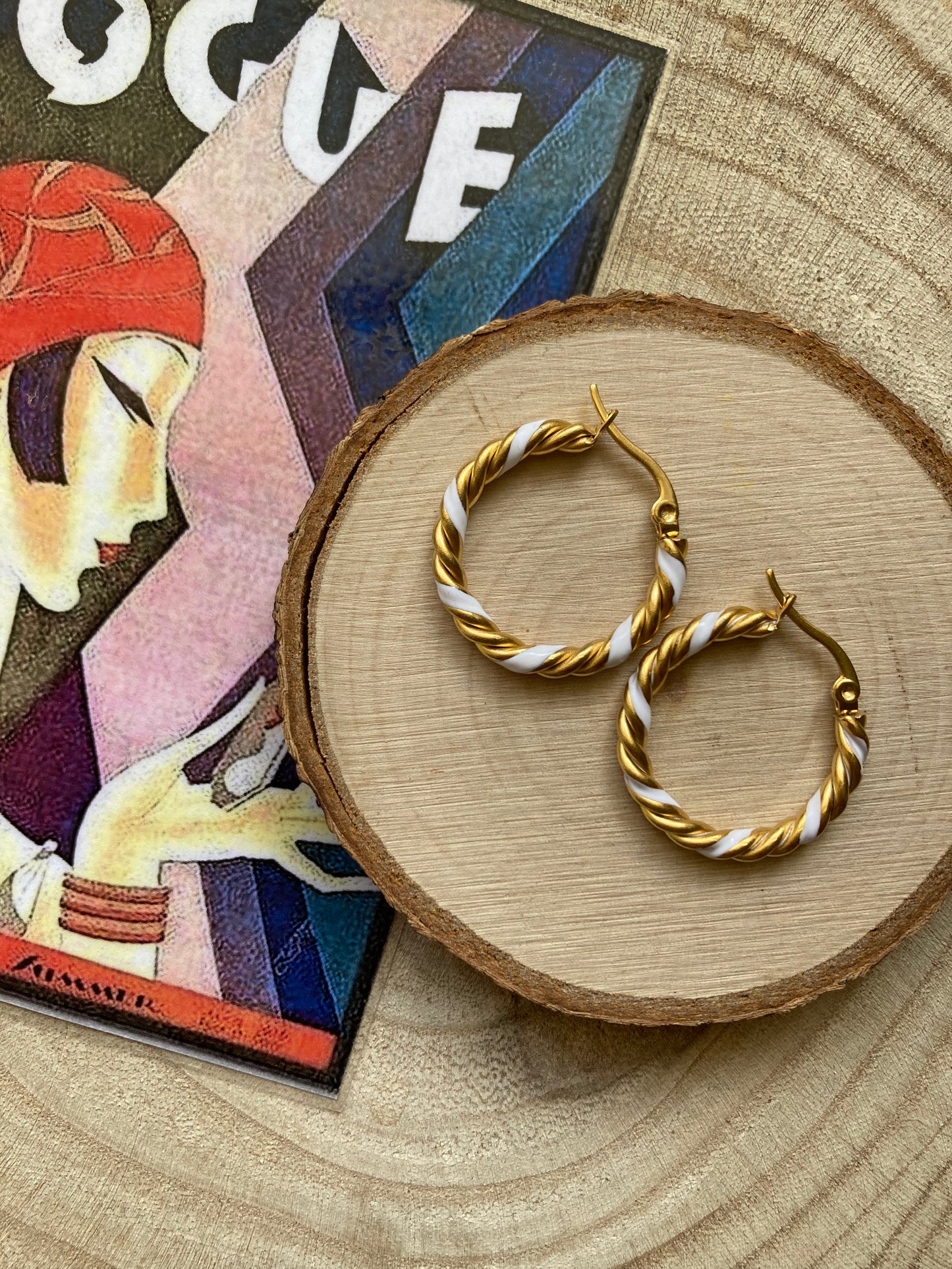 Hoop earrings torchon smaltati