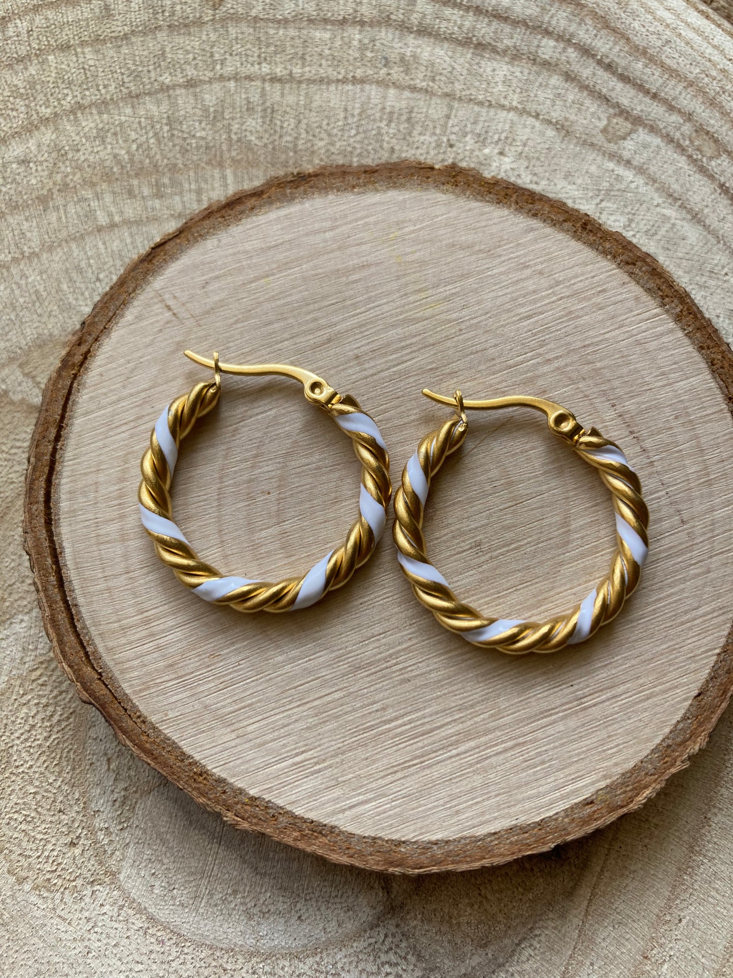 Hoop earrings torchon smaltati