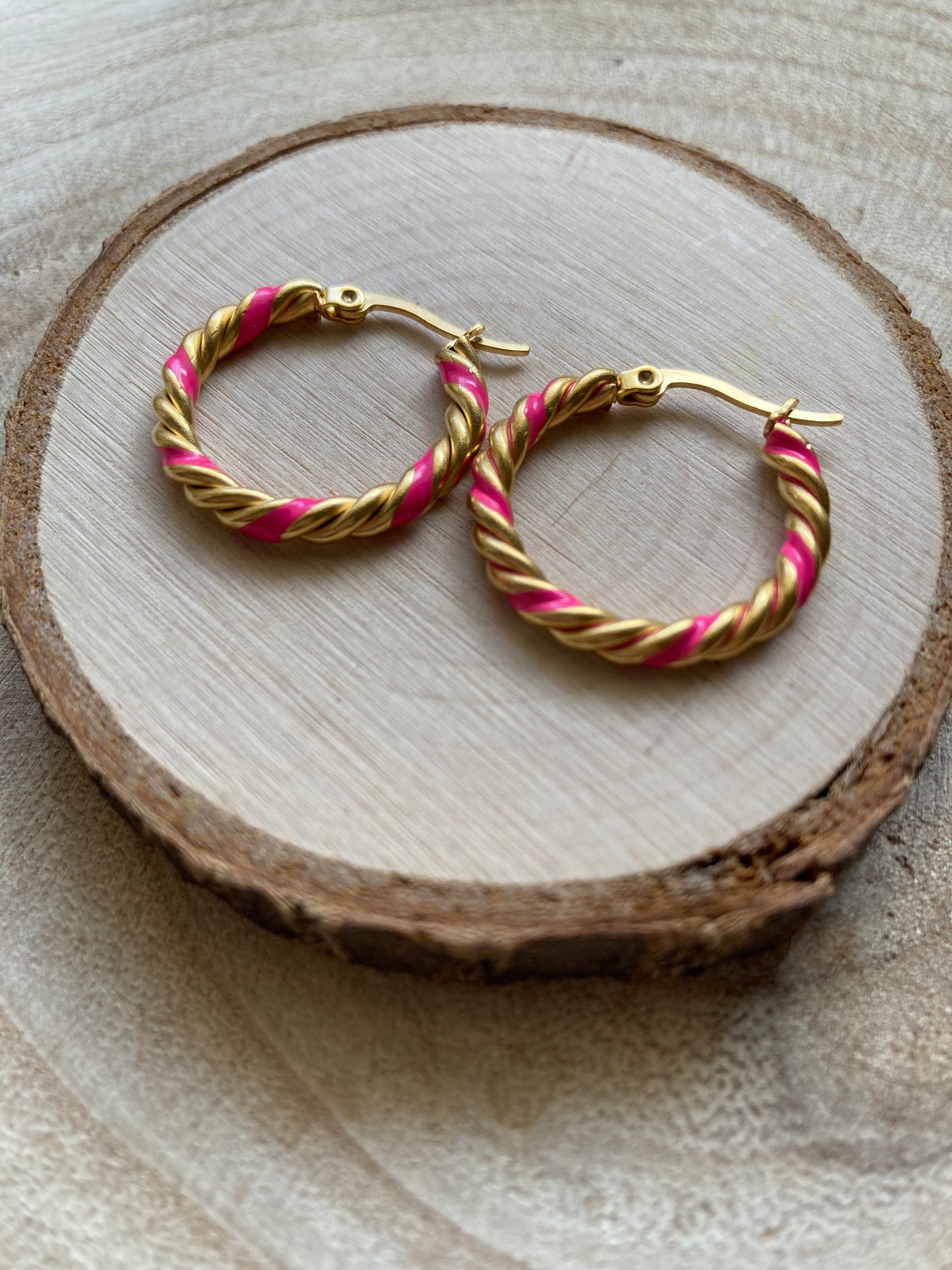 Hoop earrings torchon smaltati