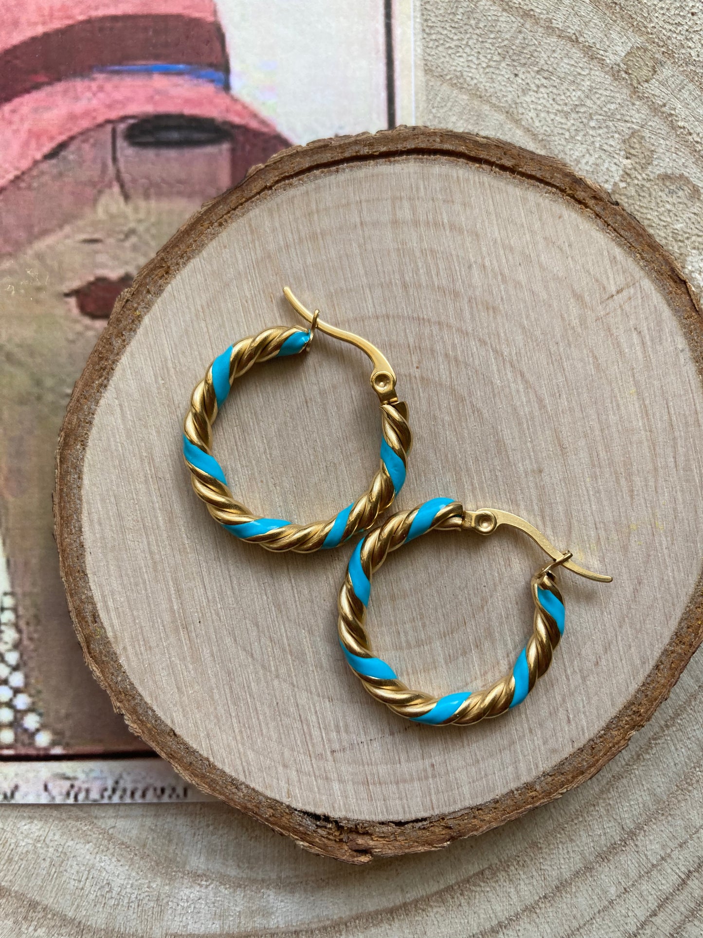Hoop earrings torchon smaltati