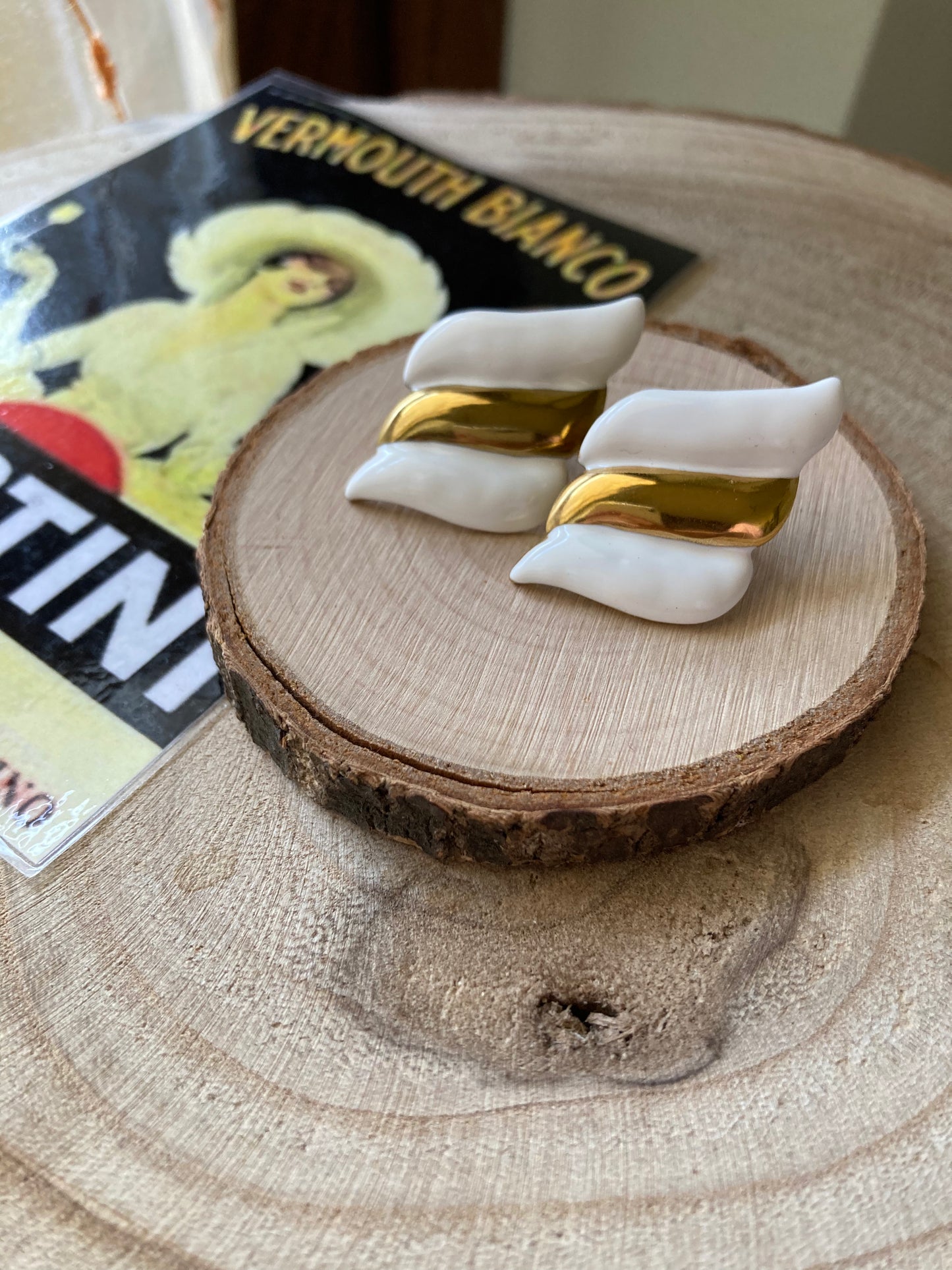 Flag earrings smaltati