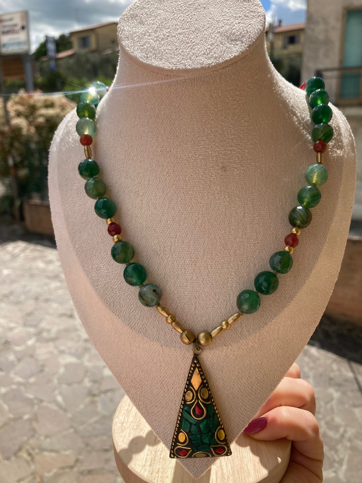 Collana Etnica Giada Verde