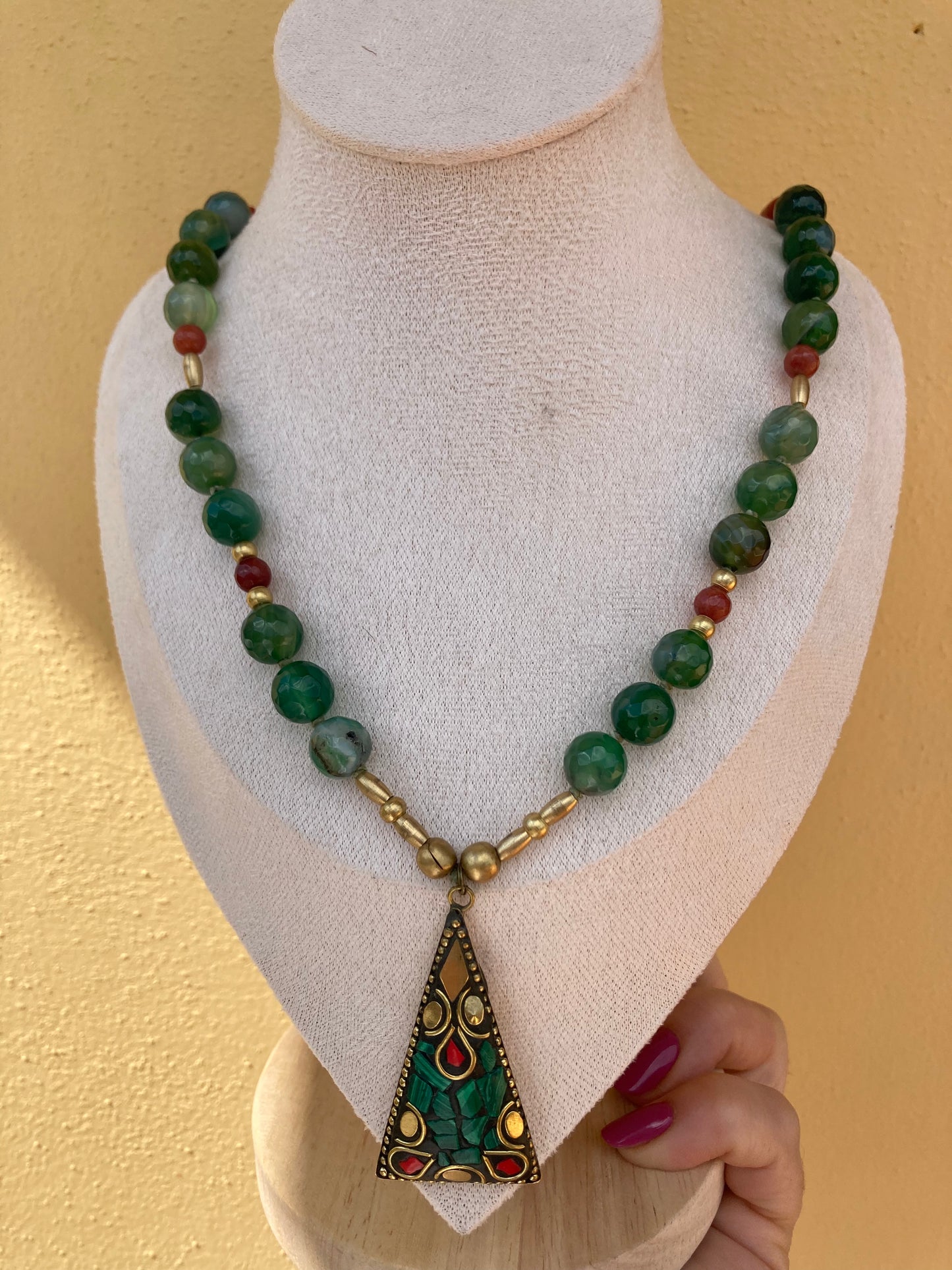 Collana Etnica Giada Verde