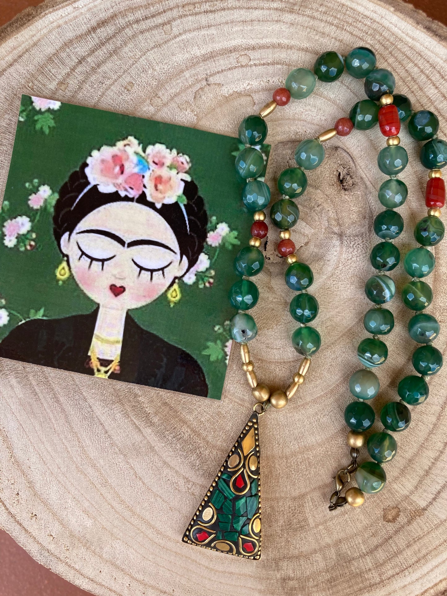 Collana Etnica Giada Verde