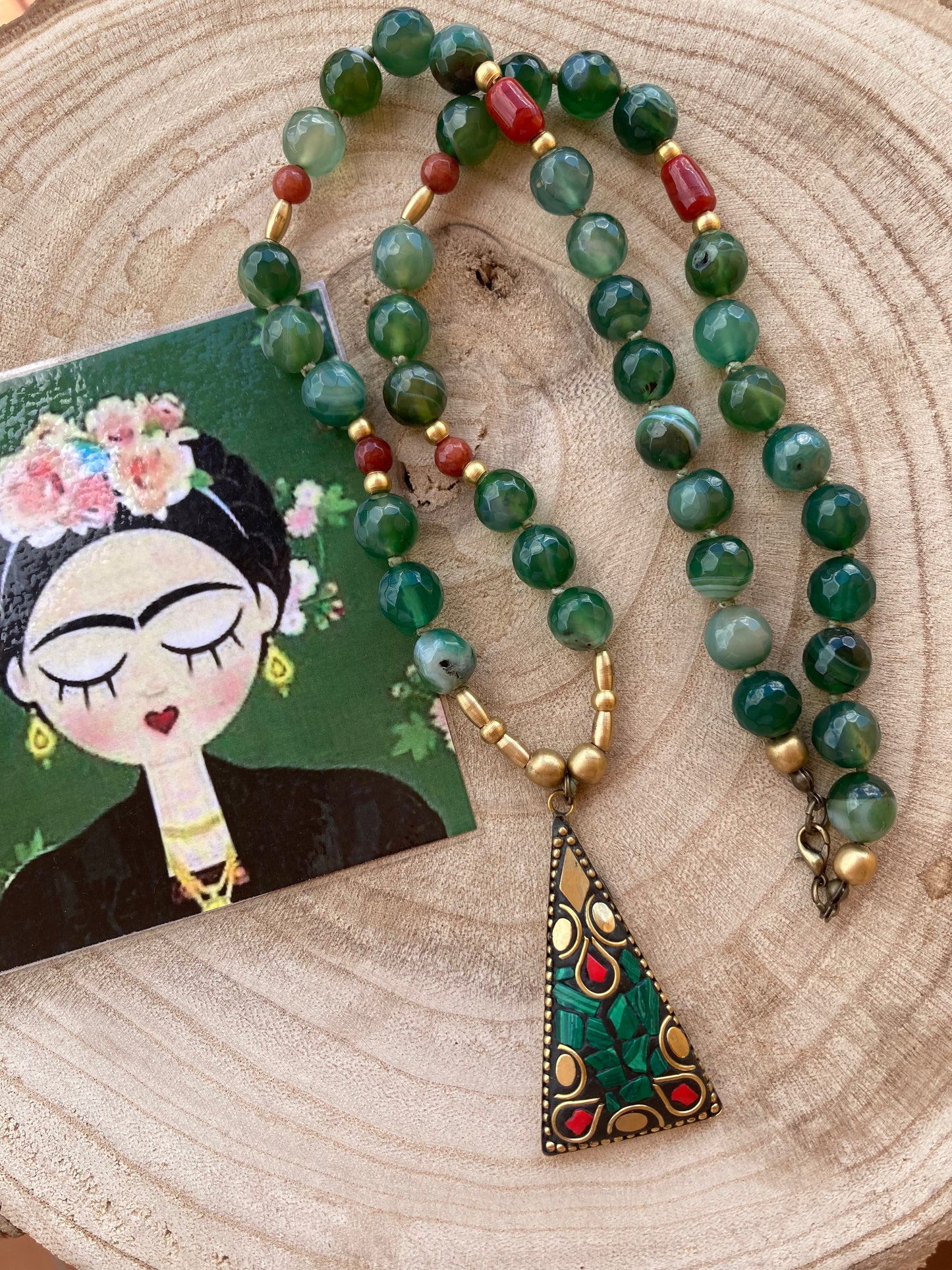 Collana Etnica Giada Verde