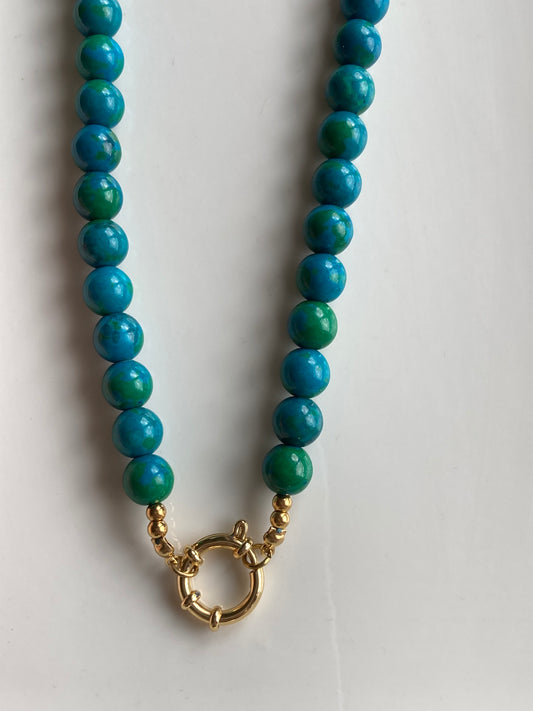 Collana Girocollo Ottanio con Sfumature Verdi