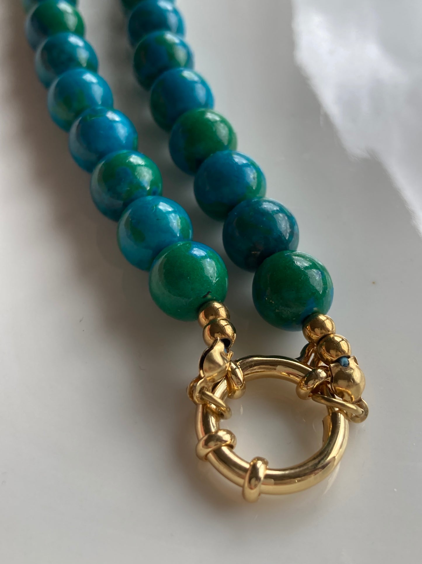 Collana Girocollo Ottanio con Sfumature Verdi