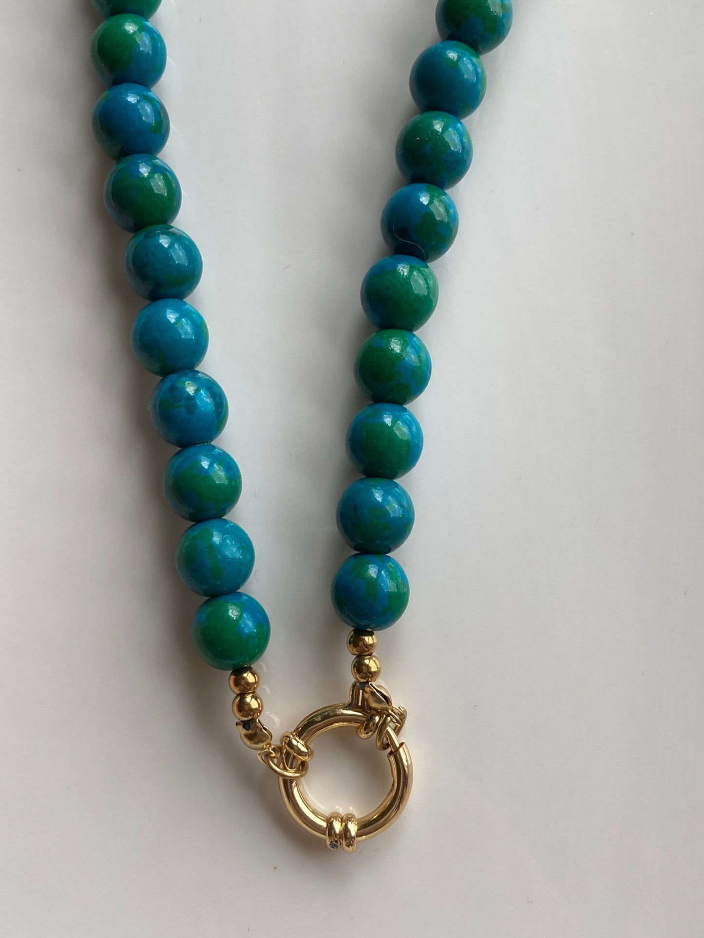 Collana Girocollo Ottanio con Sfumature Verdi
