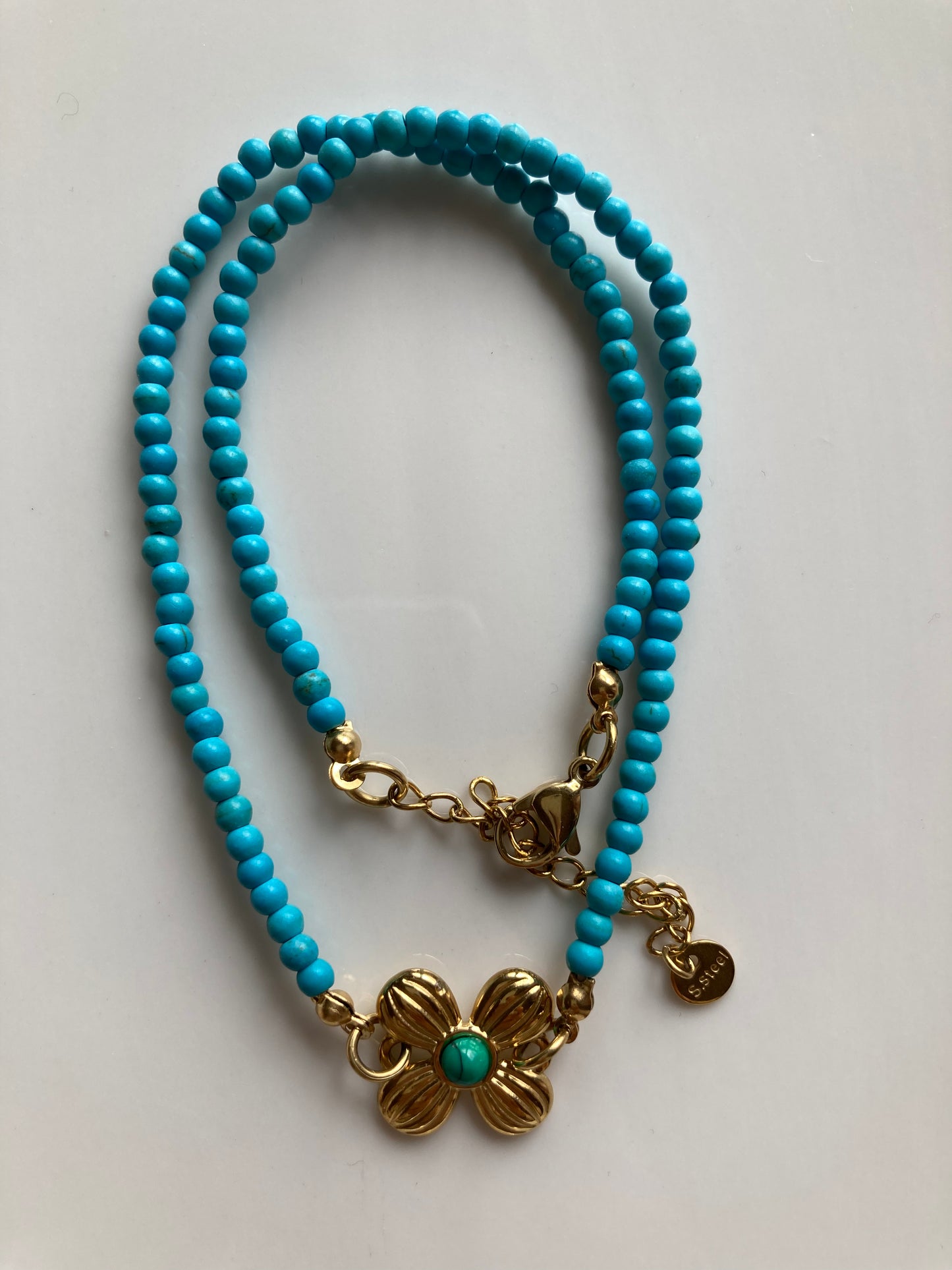 Collana Girocollo Choker con Pietre Dure e Centrale Fiore