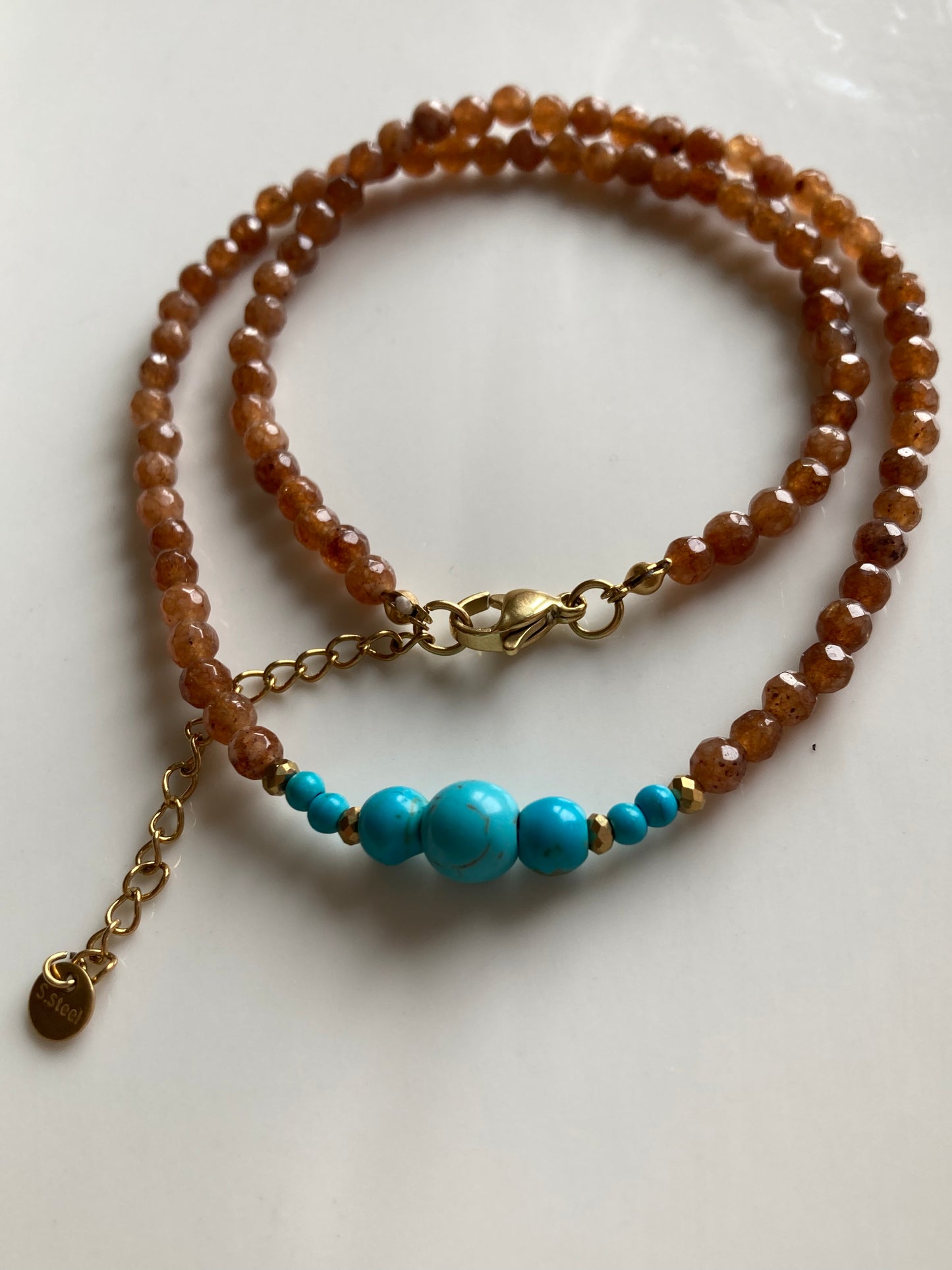 Collana Girocollo con Pietre di Agata Nocciola