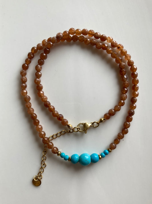 Collana Girocollo con Pietre di Agata Nocciola
