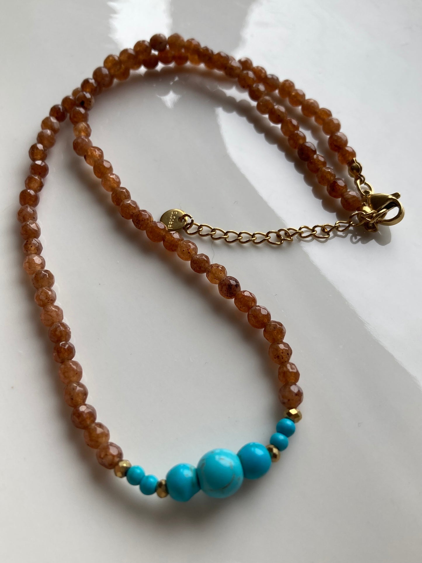 Collana Girocollo con Pietre di Agata Nocciola