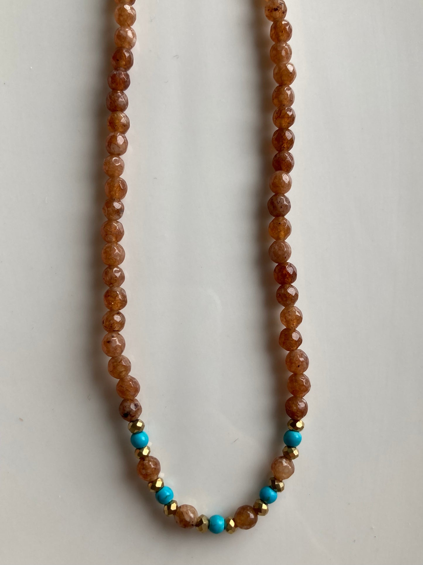 Collana Girocollo Choker con Pietre di Agata Nocciola