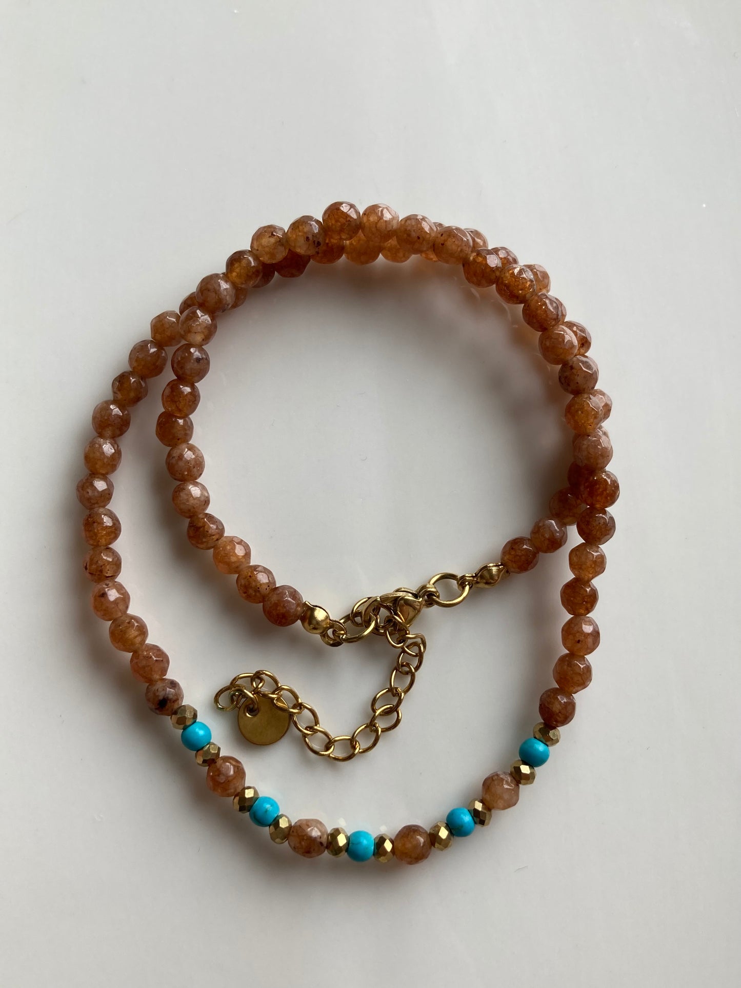 Collana Girocollo Choker con Pietre di Agata Nocciola