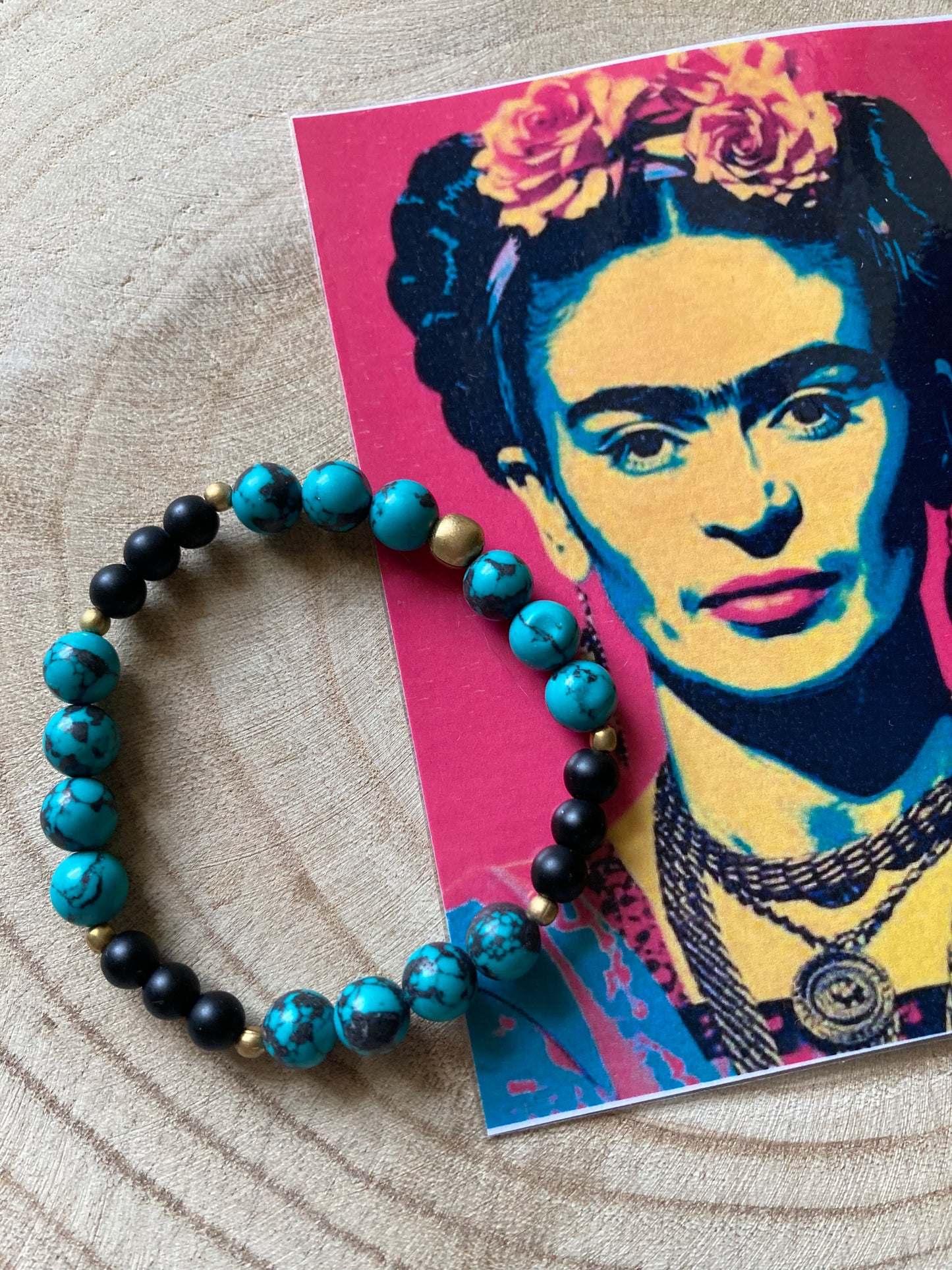 Bracciale Turchese, Pietra Lavica Opaca Elastico