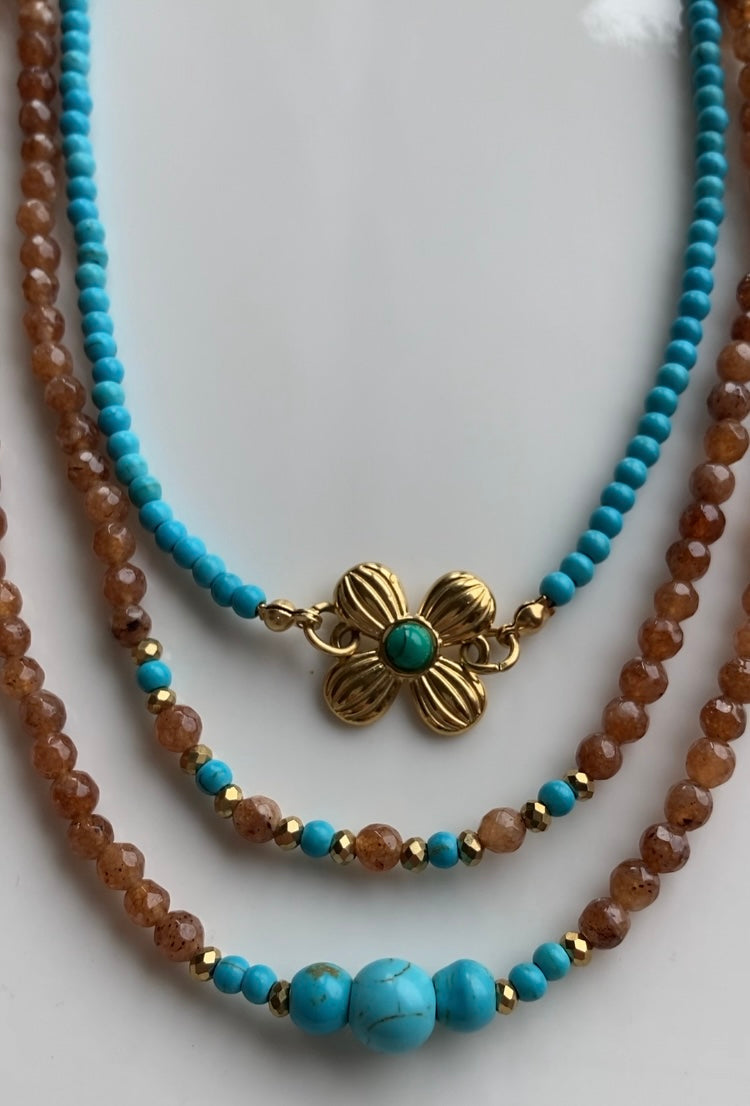 Collana Girocollo con Pietre di Agata Nocciola