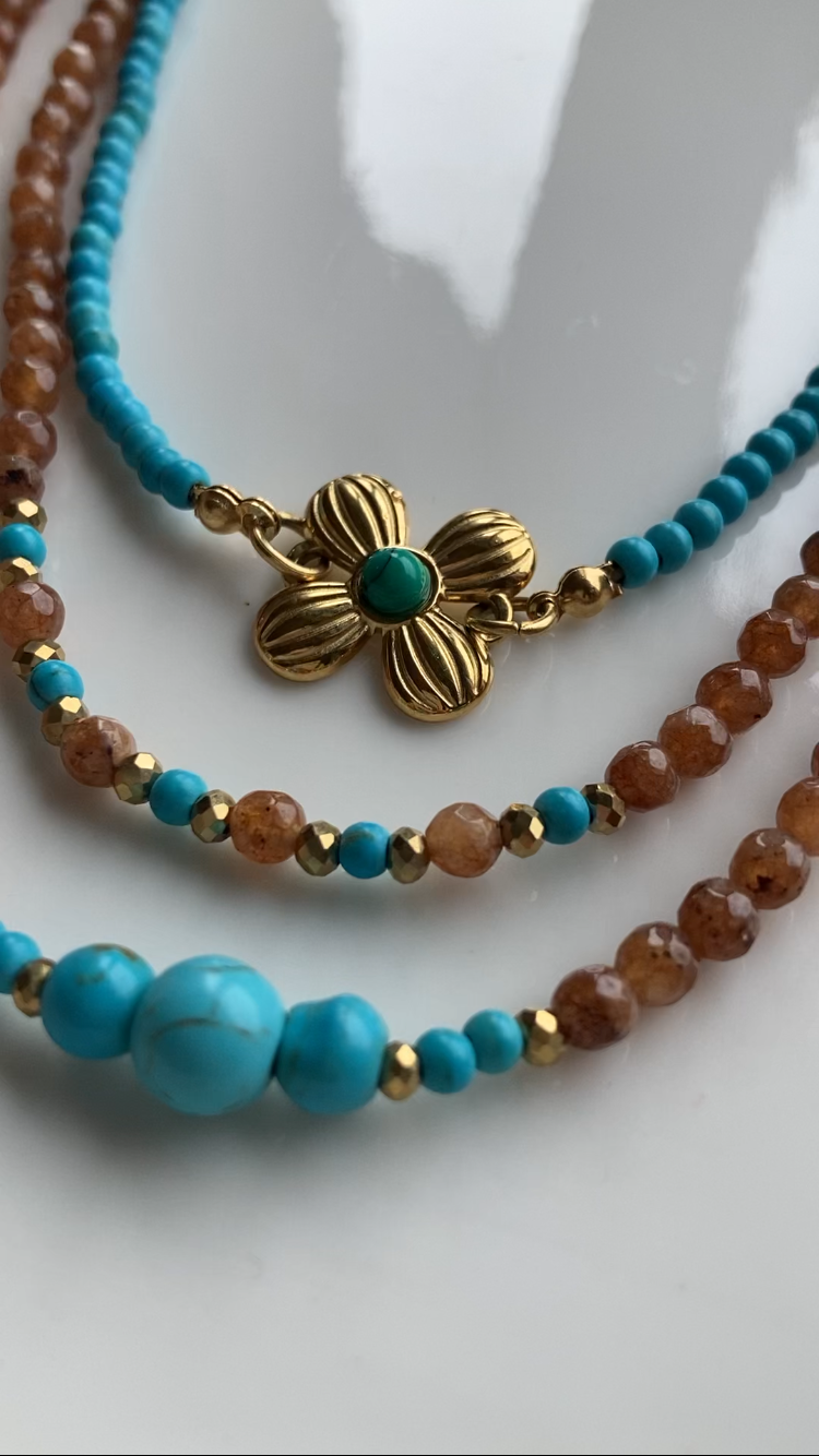 Collana Girocollo con Pietre di Agata Nocciola