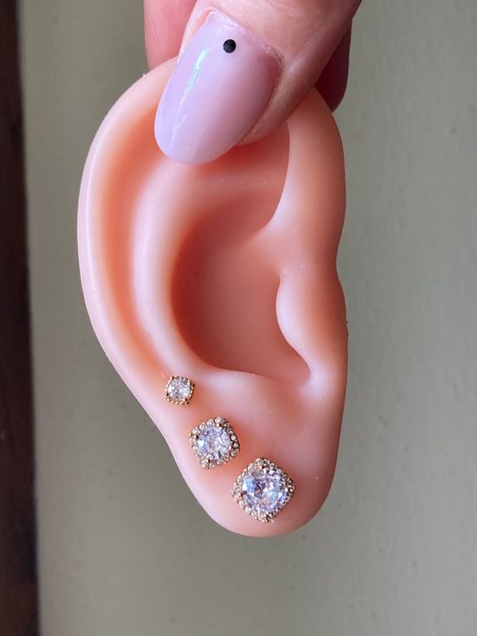 Set da 3 Orecchini Punto Luce Gold