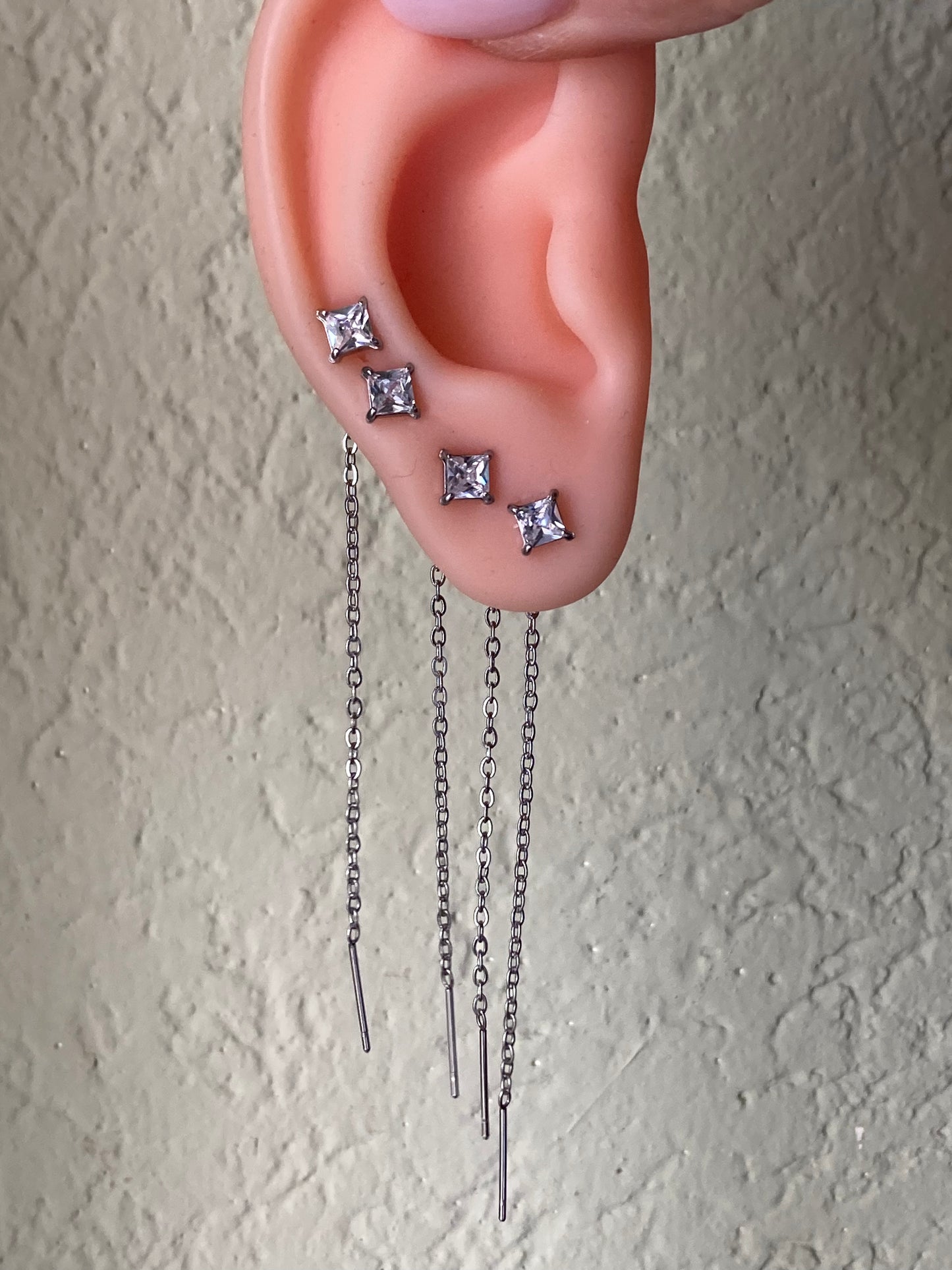 Orecchino Cascata Square