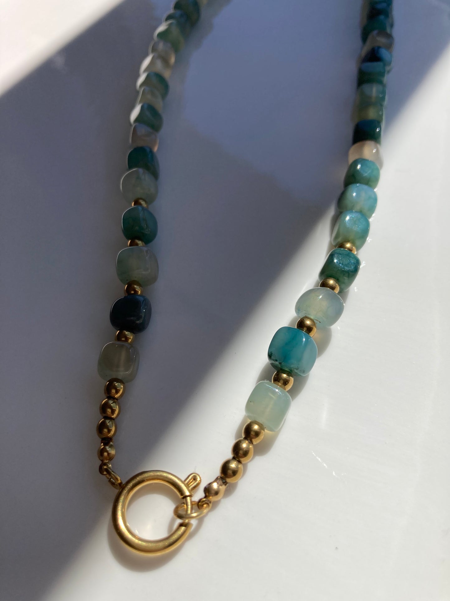 Collana Girocollo Cubic Green
