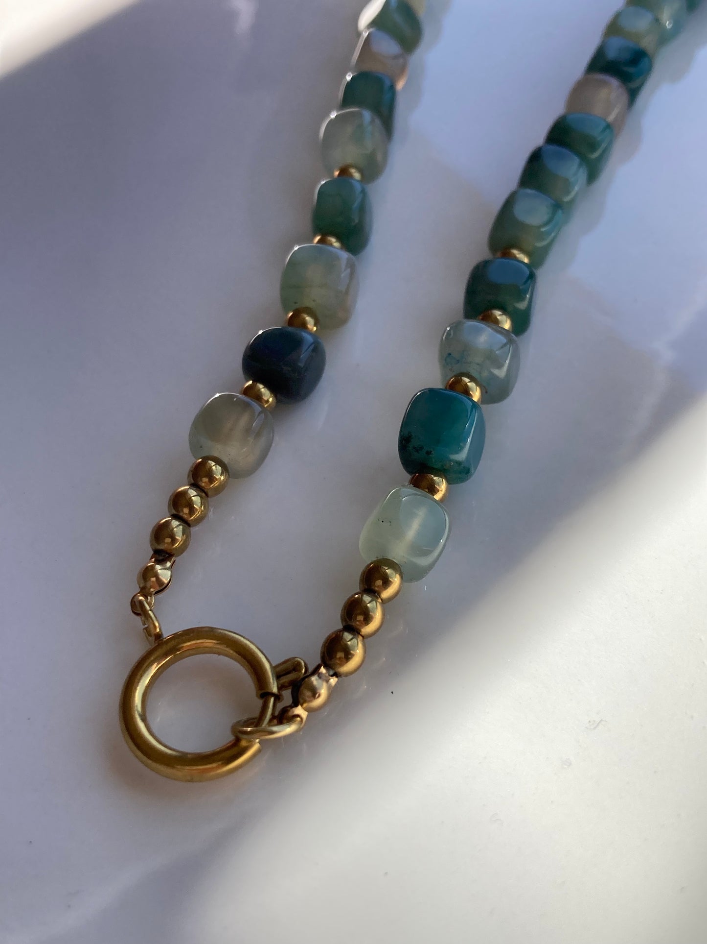 Collana Girocollo Cubic Green