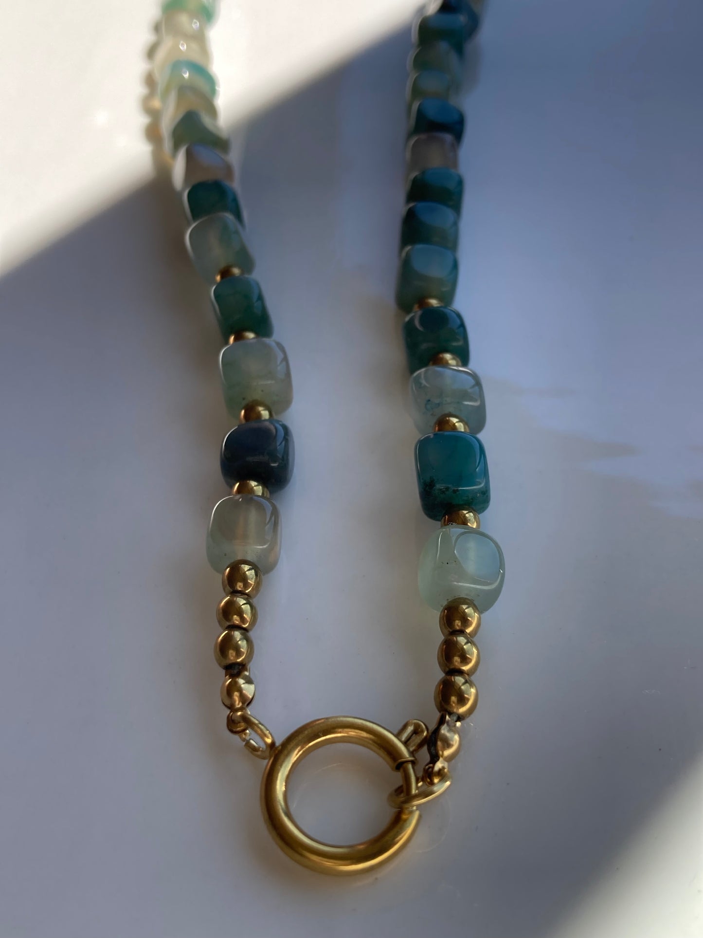 Collana Girocollo Cubic Green