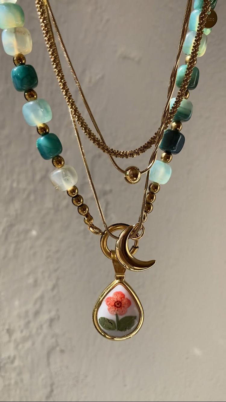 Collana Girocollo Cubic Green