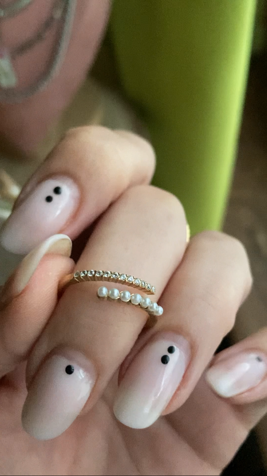 Anello Fedina Perle e Zirconi