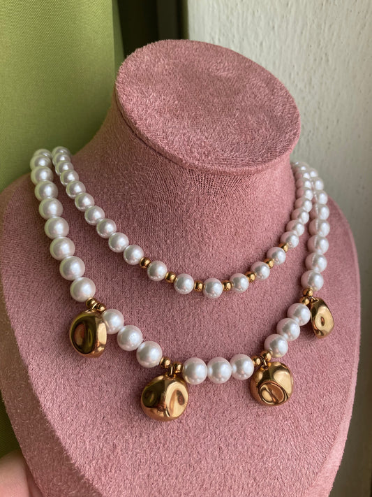 Collana Doppia Con Perle di Majorca