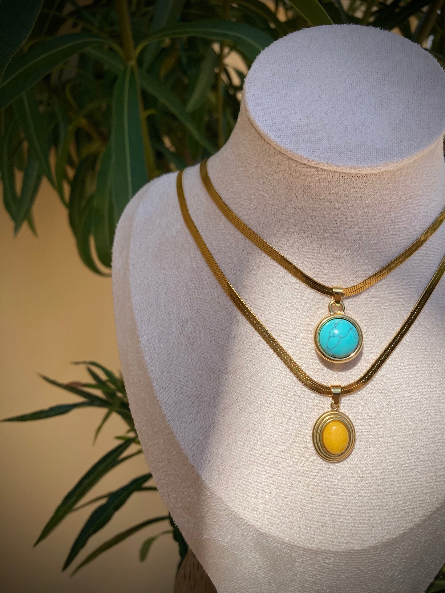 Collana Snake Small con Pendente Pietra