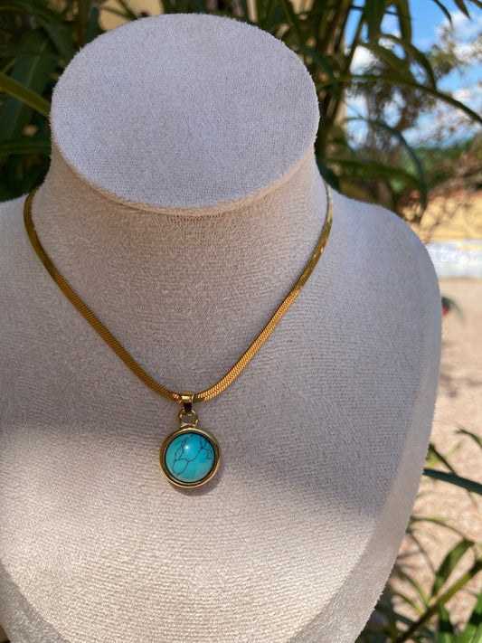 Collana Snake Small con Pendente di Turchese