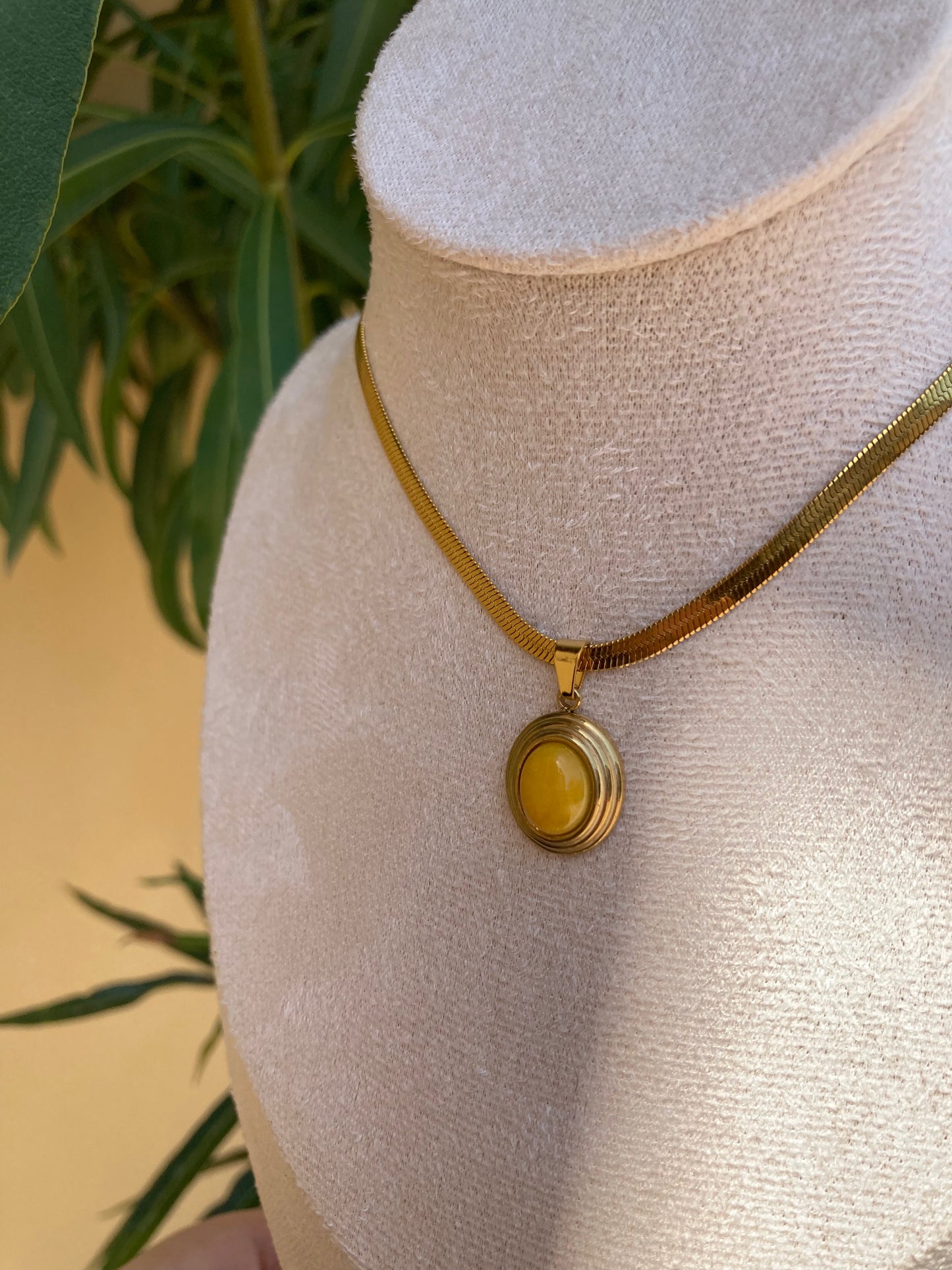 Collana Snake Small con Pendente Pietra