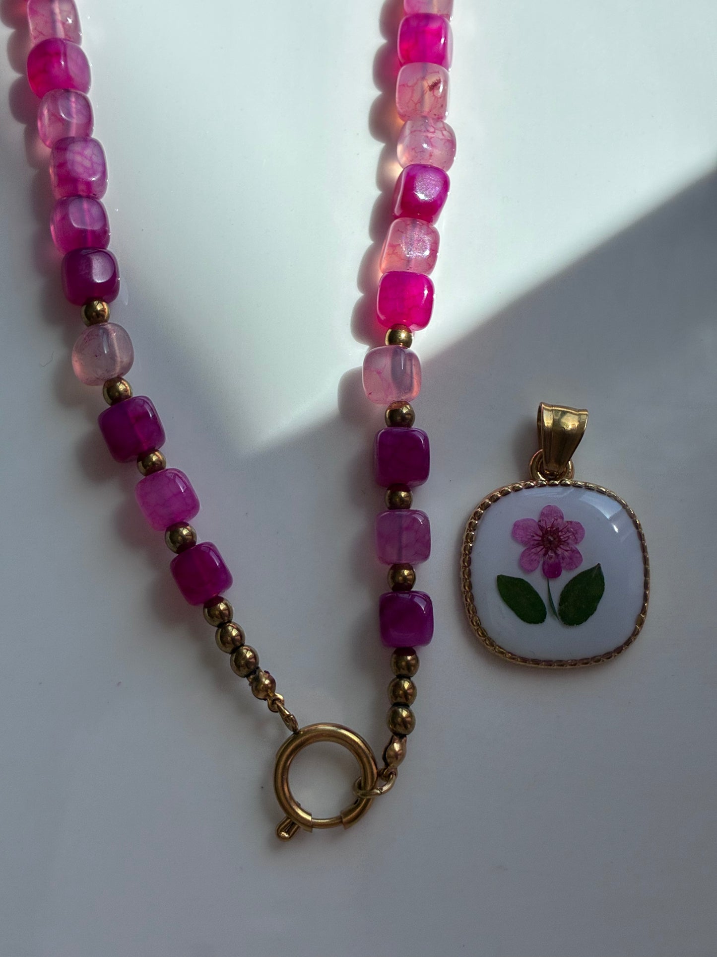 Collana Girocollo Cubic Pink