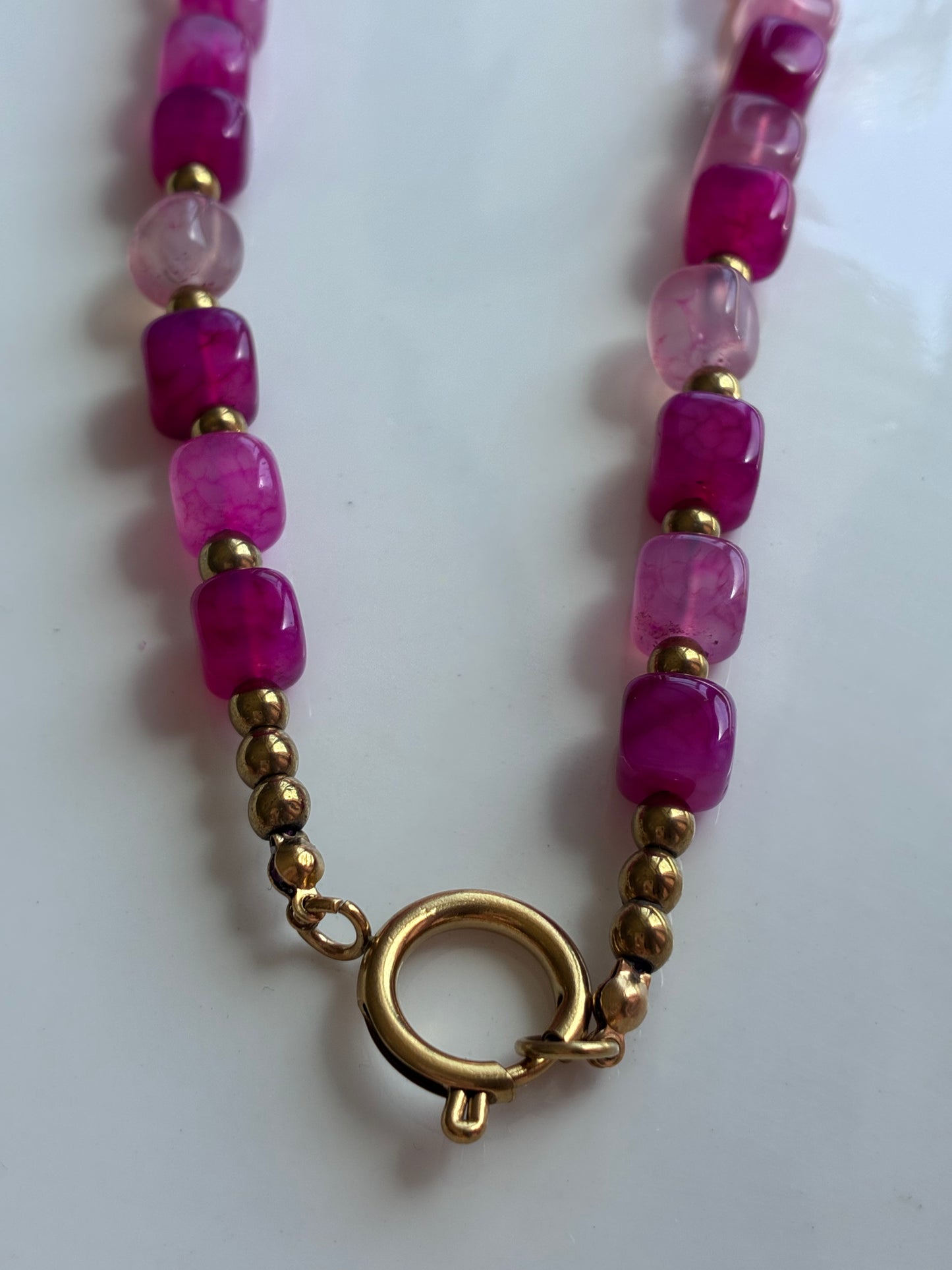 Collana Girocollo Cubic Pink