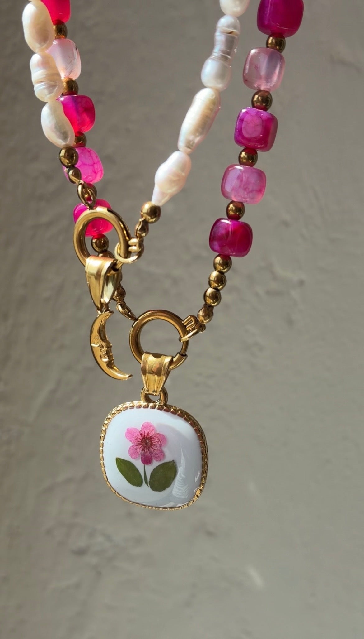 Collana Girocollo Cubic Pink