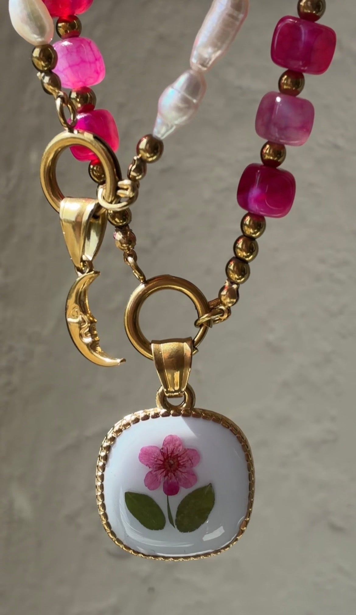 Collana Girocollo Cubic Pink