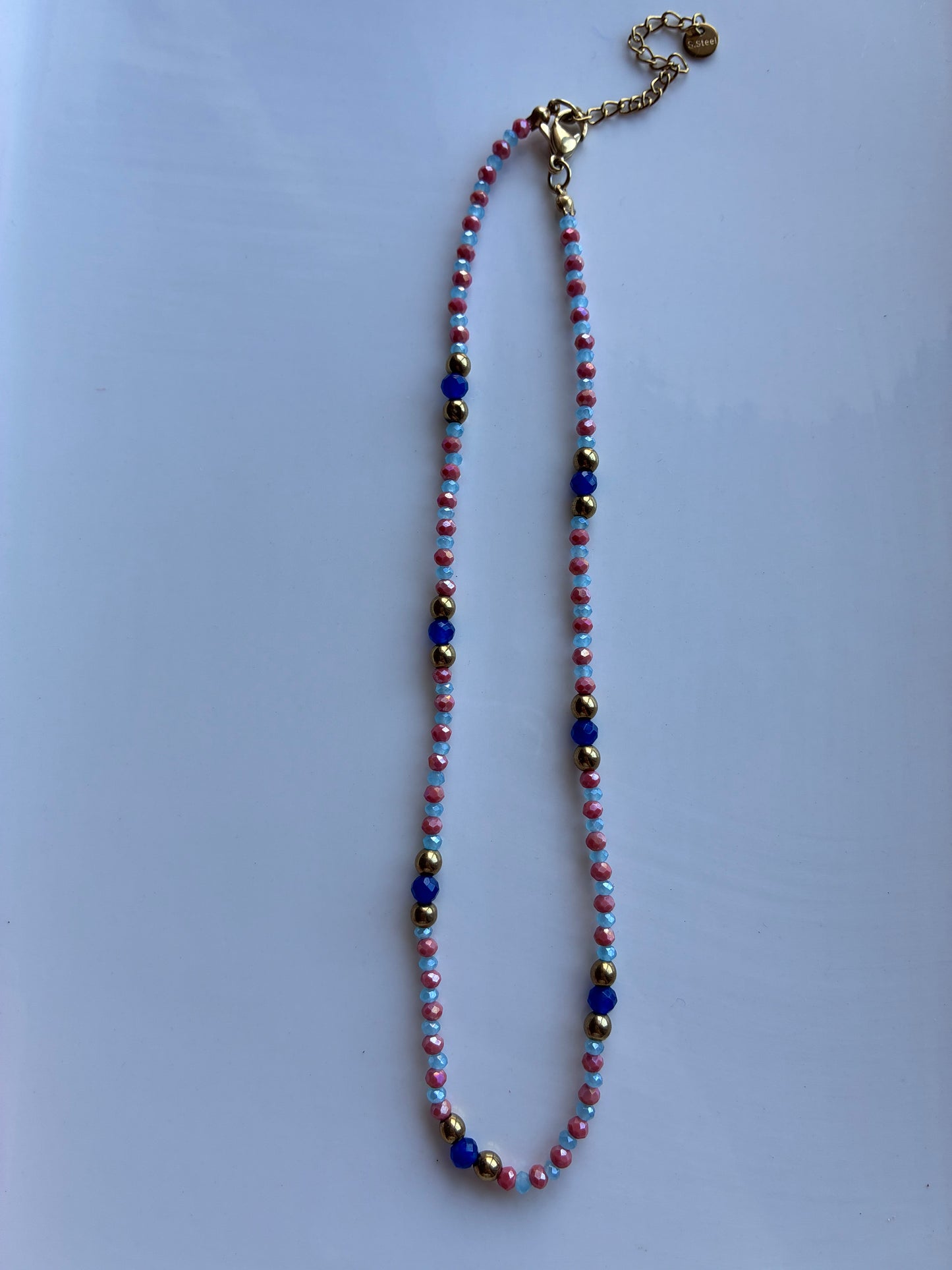 Collana Girocollo Bi-Color Cristalli, Pietre Colorate ed Ematite