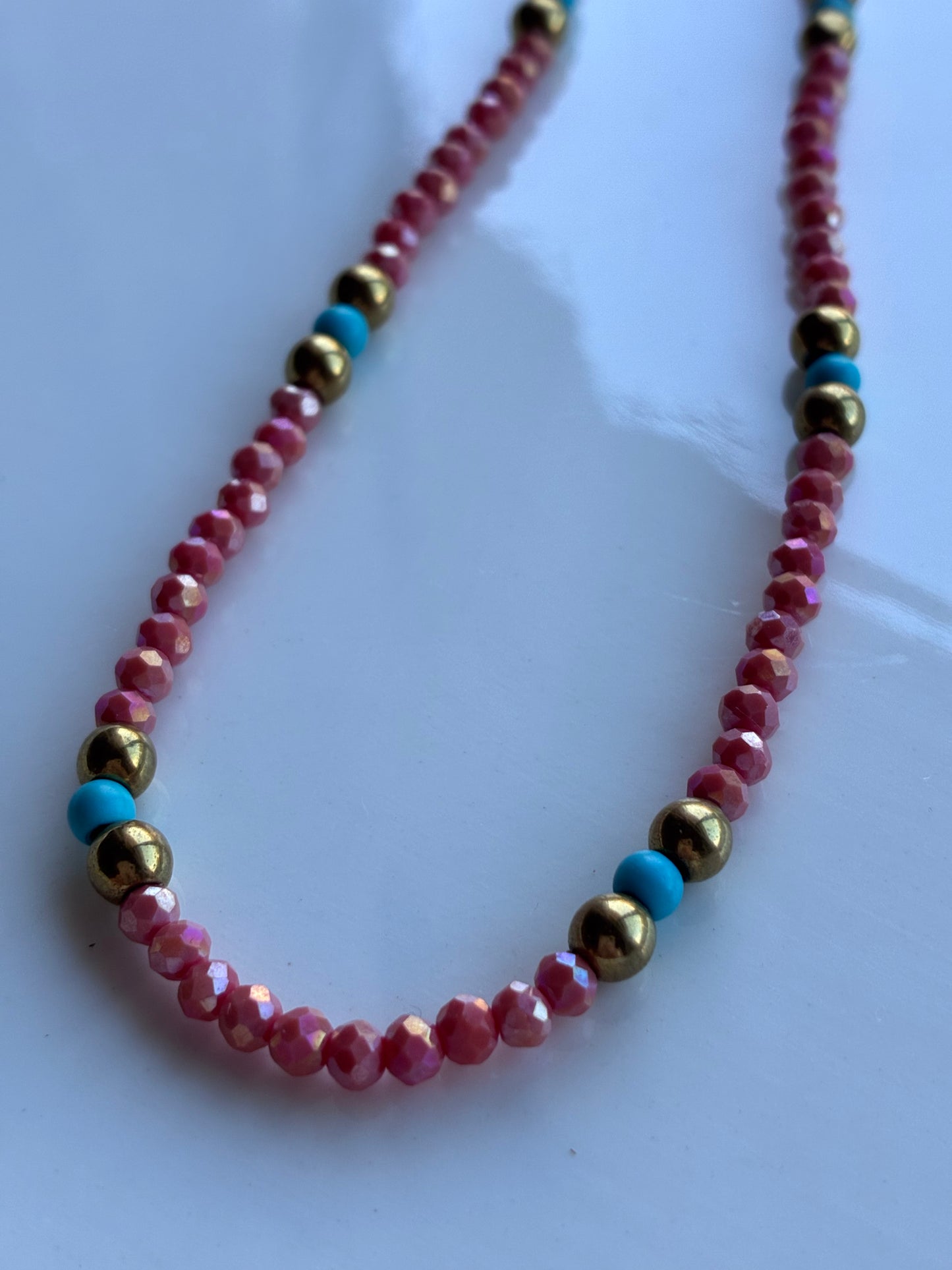 Collana Girocollo Bi-Color Cristalli, Pietre Colorate ed Ematite