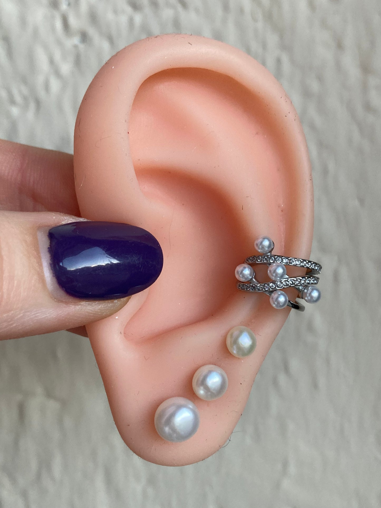 Orecchino Earcuff Intreccio di Perle