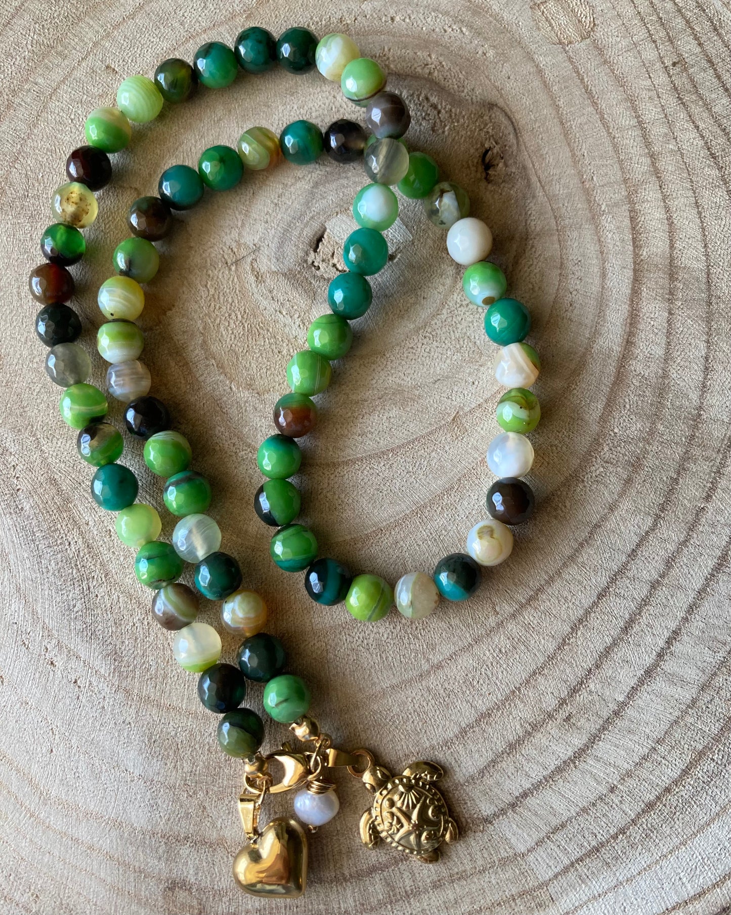 Collana Pietre di Agata Multicolor 3 Pendenti