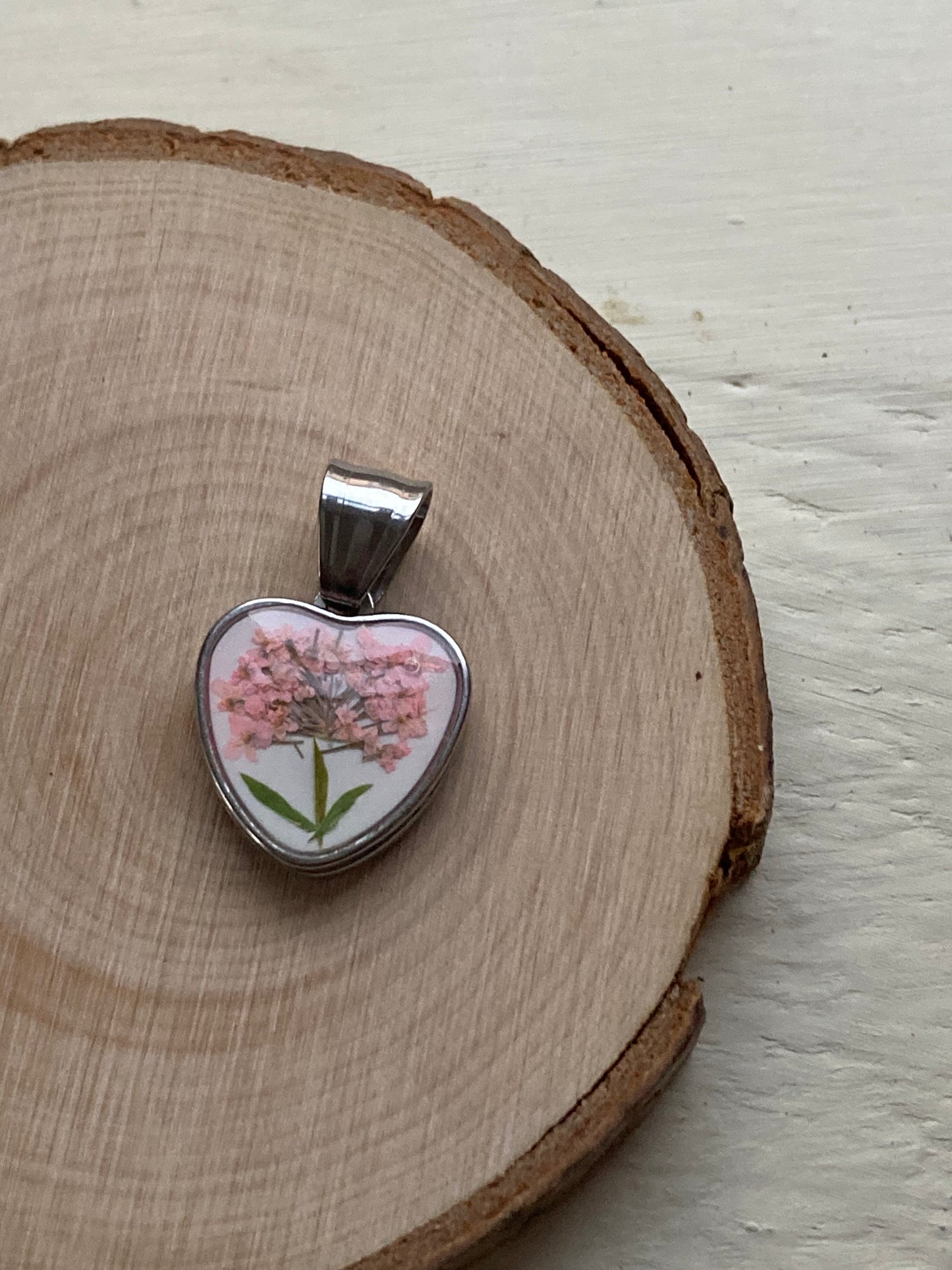 Ciondolo Doppio Cuore Doppio Fiore