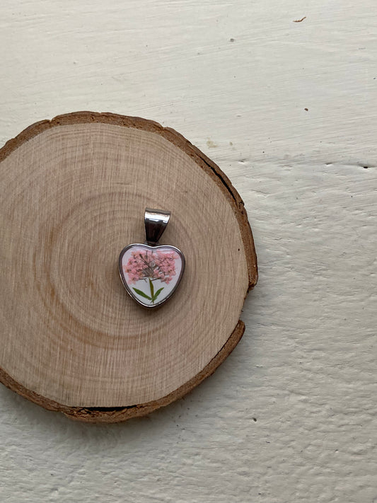 Ciondolo Doppio Cuore Doppio Fiore