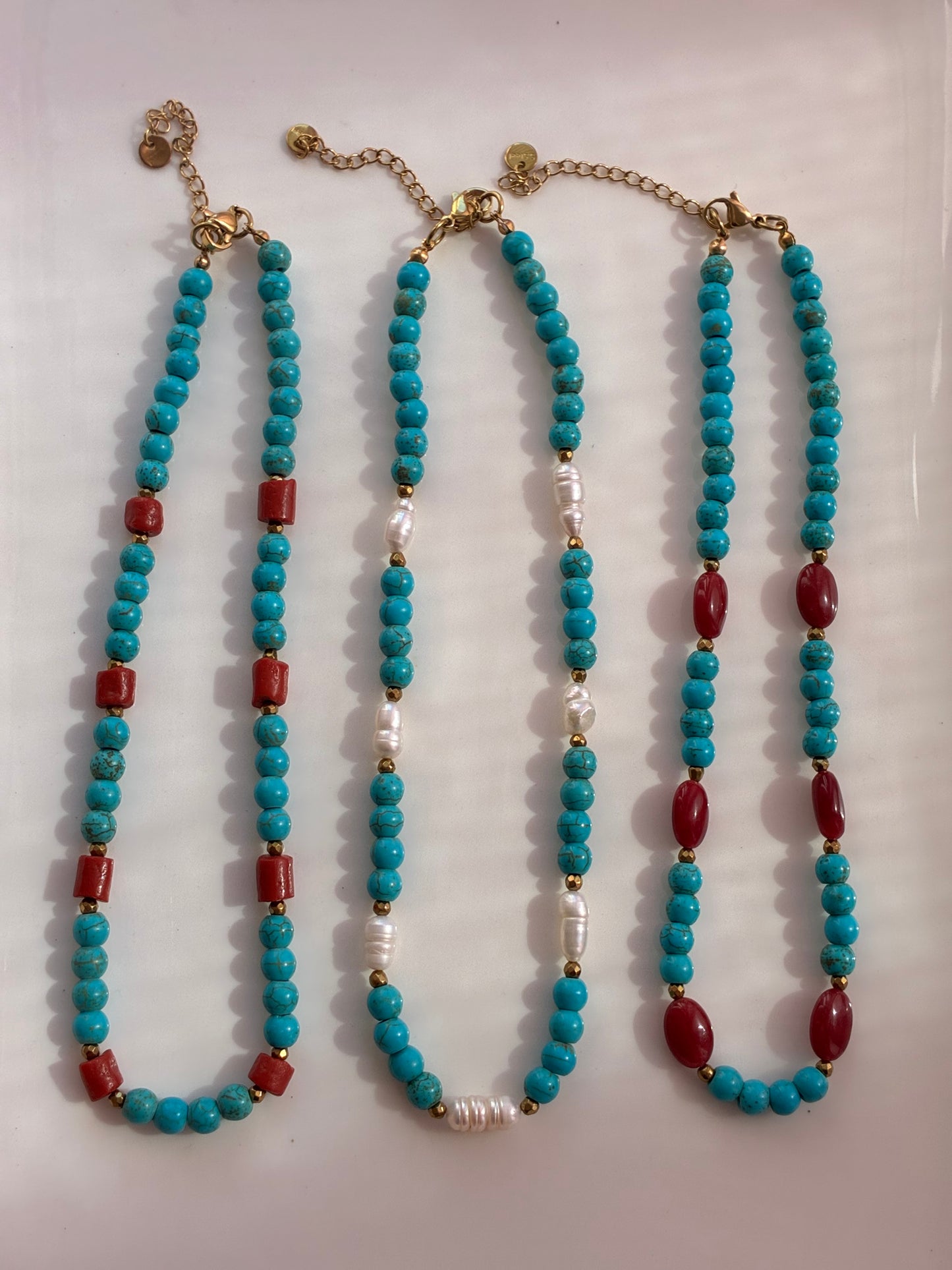 Girocollo Choker con Pasta di Turchese in Tre Diversi Abbinamenti