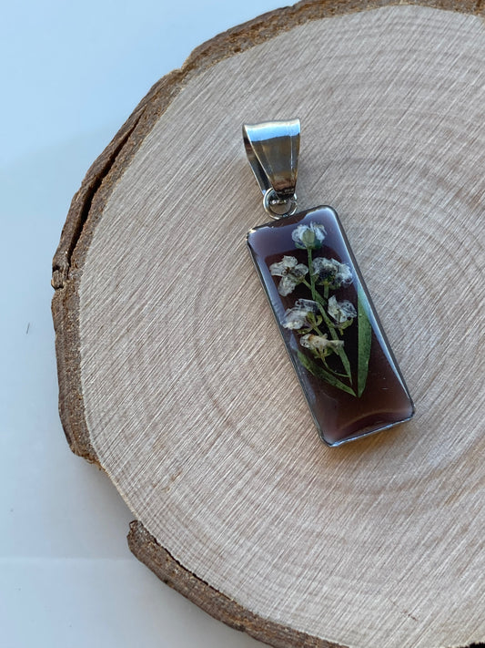 Ciondolo Multifiore Marrone Silver